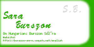 sara burszon business card